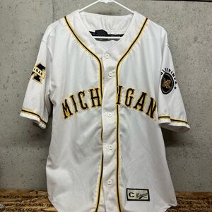 Michigan Wolverines White Colosseum Baseball Shirt-Vintage